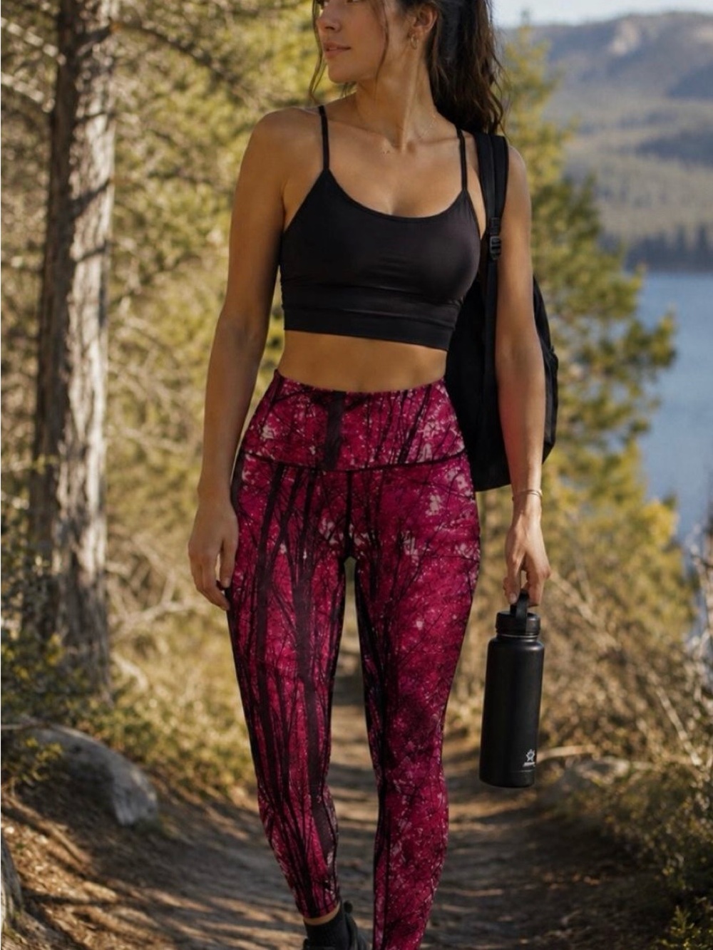 Victoria's Secret High-Rise Pink Forest-Print Leggings